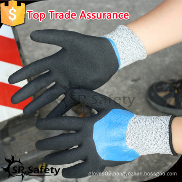 SRSAFETY double coated gloves nitrile coated knitted gloves/safety gloves